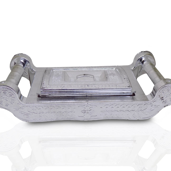 2091 Multipurpose 4 Section Royal Design Silver Storagegift Box