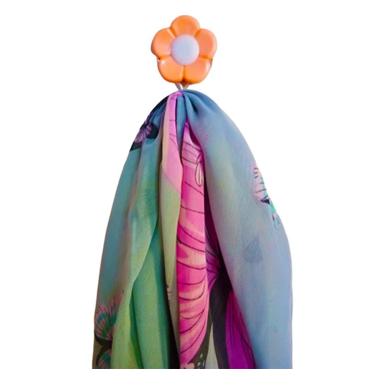 1113 Plastic Self-adhesive Flower Shape Hooks (Pack Of 5)