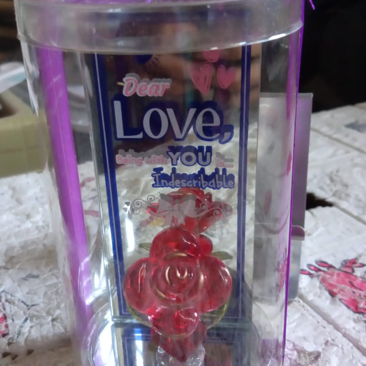 17530 Lovely Rose Gift Showpiece Love Showpiece Valentines Day Gift Cute Anniversary Wedding Birthday Boyfriend Husband Romantic Unique Gift Set Home Decoration Gift Set (1 Pc)