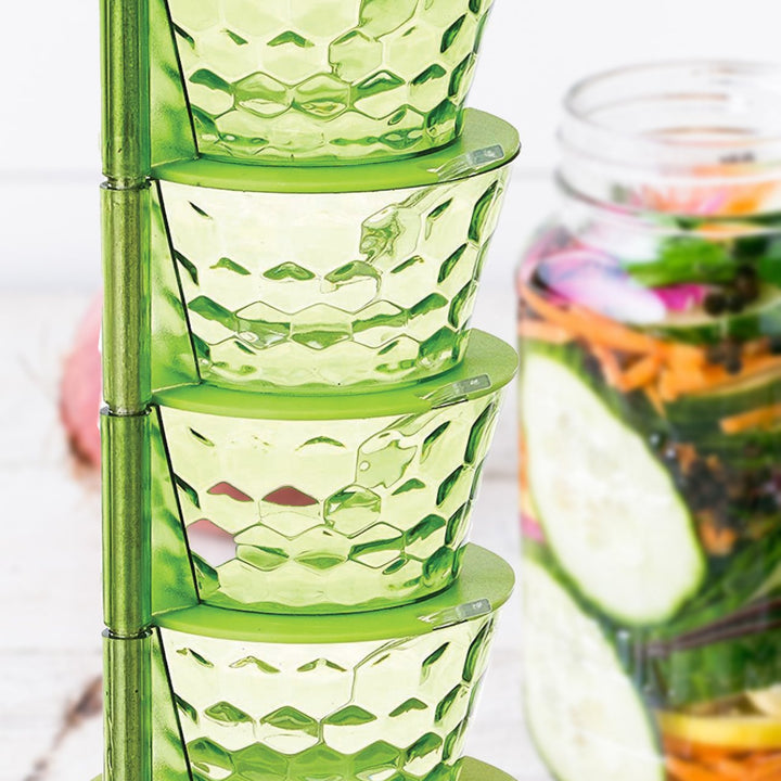 2141 4 In 1 Multipurpose 360 Degree Rotating Pickle Rack Container For Kitchen