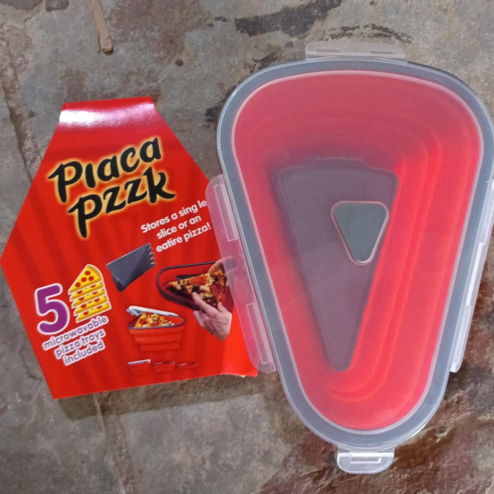 10026 Reusable Pizza Storage Containers With 5 Microwavable Serving Trays Silicone Container Expandable  Adjustable For Packing Pizza At Home  Outdoor