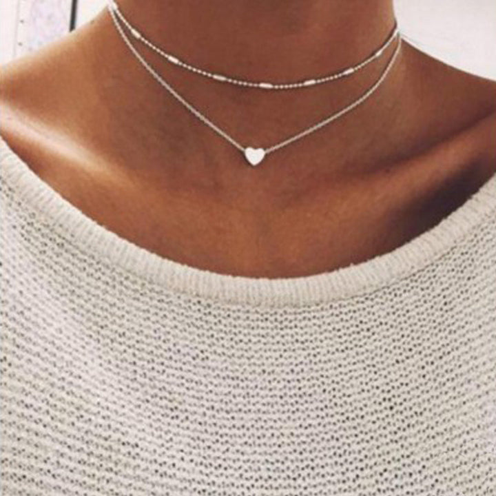 Silver Plated Double Layered Heart Pendant