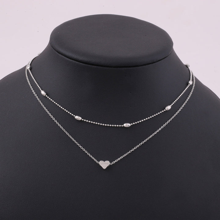 Silver Plated Double Layered Heart Pendant