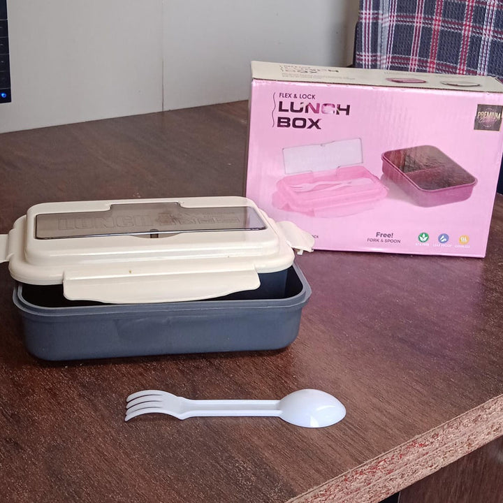 2809 Lunch Box Flex Lock Plastic Liner Lunch Container Portable Tableware Set For Kid Adult Student Children Keep Food Warm