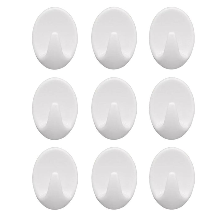 1544 Self Adhesive Plastic Wall Hook Set For Home Kitchen And Other Places (Pack Of 9)