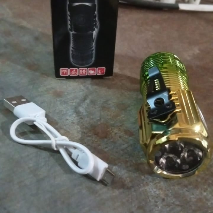 Usb Chargeable Mini 3 Led Flashlight  Torch Light (1 Pc)