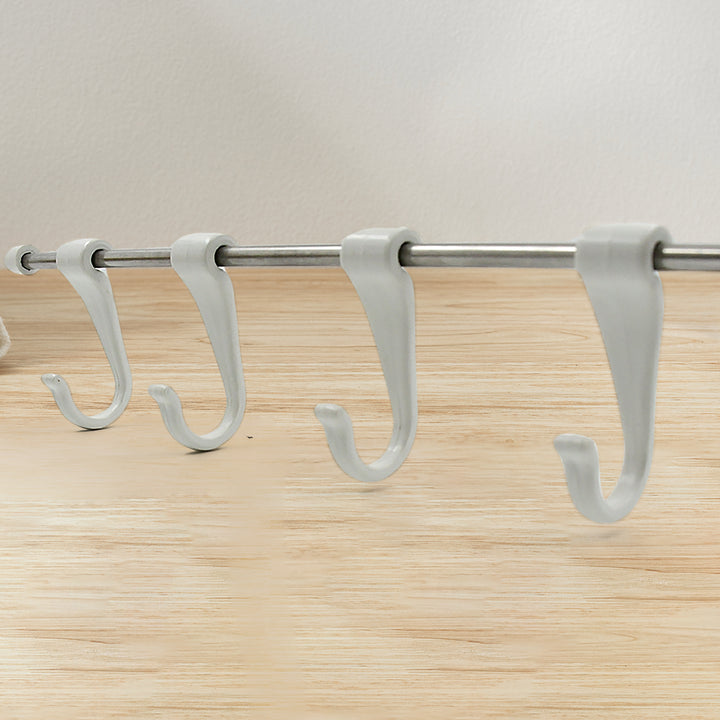 17968 Stainless Steel Utensil Hanger Rail Nail Free Wall Mount With 2 Magic Stickers  6 Plastic Hooks For Kitchen
