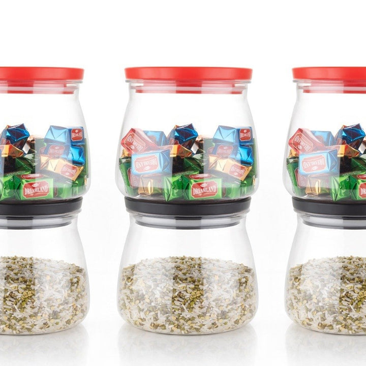 2286 Matka Shaped Jar With Air Tight  Leak Proof Lid (Multicolour) (Set Of 6) (900ml)