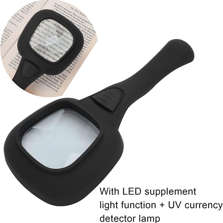 1607 Handheld Magnifying Glass 6 Led Illuminated Lighted Magnifier For Seniors Reading Soldering Inspection Coins Jewelry Exploring