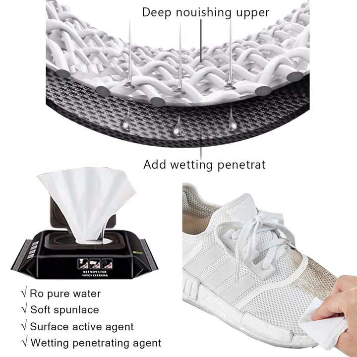 Shoe Cleaning Wet Wipes (80 Pack) - Travel Friendly! - Springkart 
