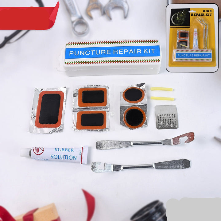 Bicycle Tire Repair Kit Puncture Repair Set With Adhesive Portable Tools