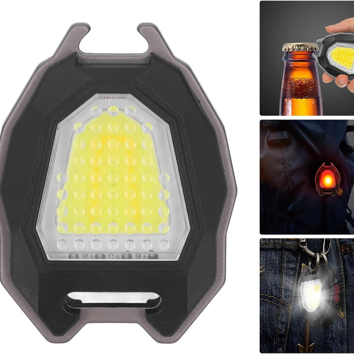 4543 Portable Triangular Shaped Emergency Camping Flashlight With Cigarette Lighter Lumens Rechargeable Waterproof Portable Led Light Camping Keychain 6lighting Modes With Strong Magnet 3 Color Lighting For Travel Camping Walking