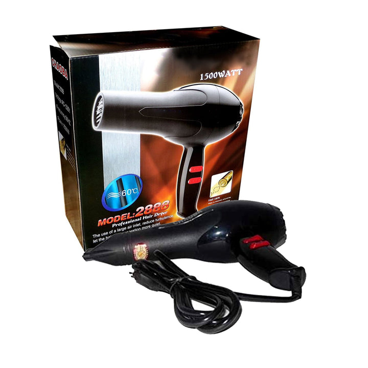0386 1500 Watts Professional Hair Dryer 2888 (Black)