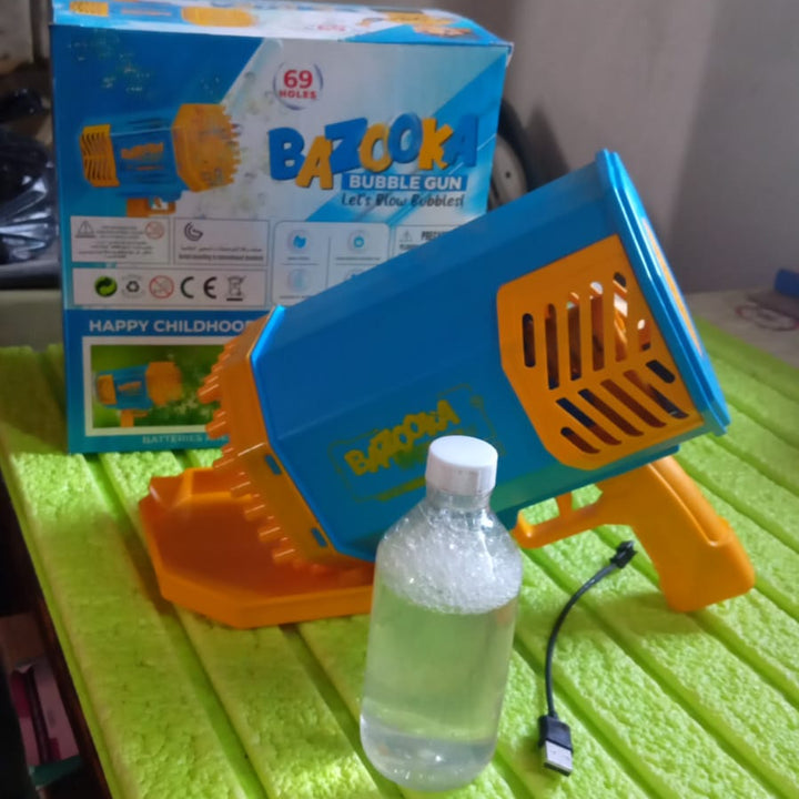 17923 69 Holes Big Rechargeable Powerful Machine Bubble Gun Toys For Kids Adults Bubble Makers Big Rocket Boom Bubble Blower Best Gifts