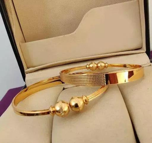 Twinkling Fusion Golden Stone Beads Adjustable Women Bangles - Springkart 