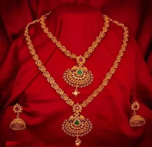 WOMEN NACKLASE GOLD SET JEWELLERY ALLOY - Springkart 