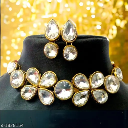 Women's Alloy Gold Plated Jewellery Set - Springkart 
