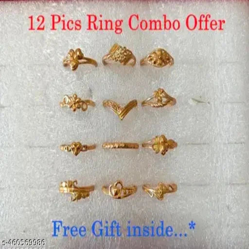12 pis combo rings female & girl - Springkart 