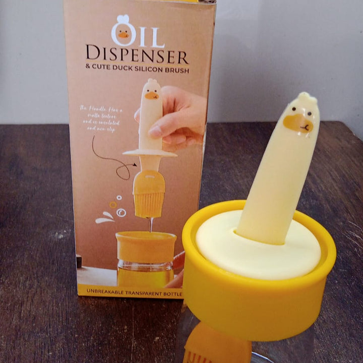 2 In 1 Oil Dispenser Bottle With Silicone Basting Brush (1 Set)