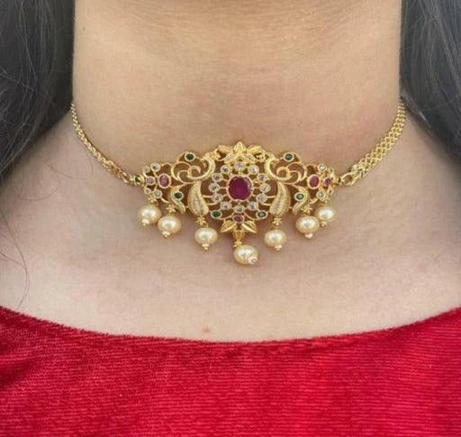 Women's Micro Gold Plated necklace & chain Payment:- Pre-paid - Springkart 