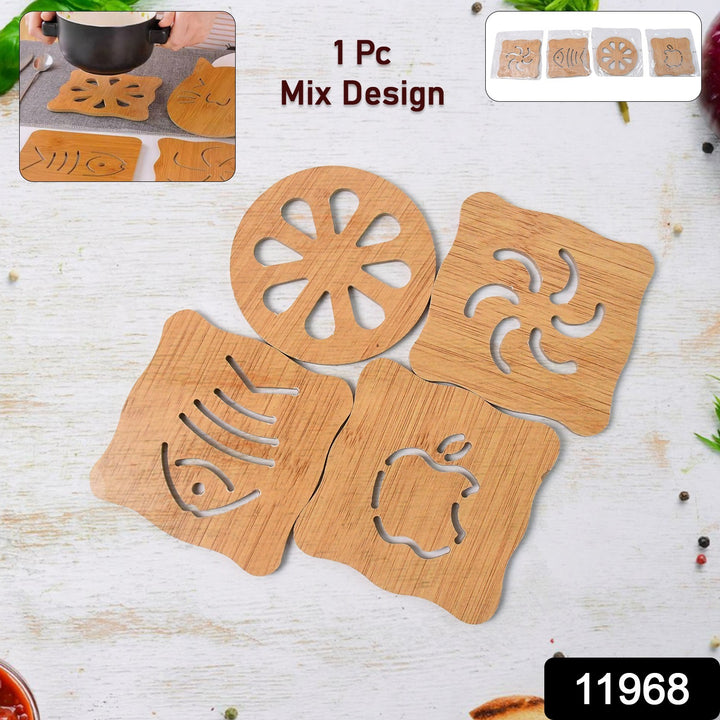 Wooden Table Coasters Tea Coasters (1 Pc  Mix Design)