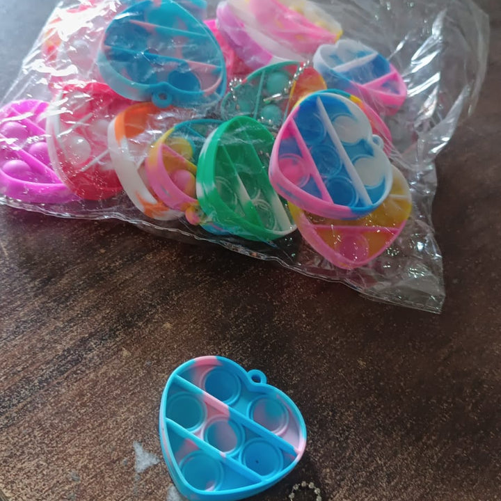 Pop Fidget Toys For Kids Mini Pop Keychain (1 Pc  Mix Color  Design)