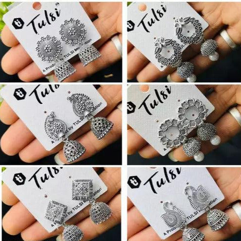 Silver Plated Earrings ( Combo Of 6) - Springkart 