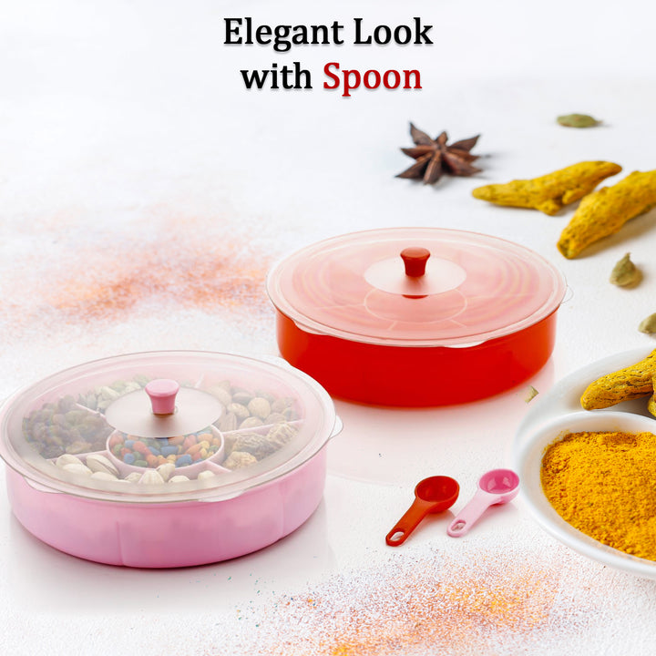 2061 Multipurpose Dry-fruit And Masala Box With Single Spoon.
