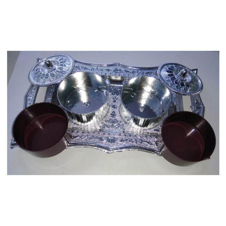 2227 Multipurpose Decorative Multi Storage Mukhwas Daniserving Tray