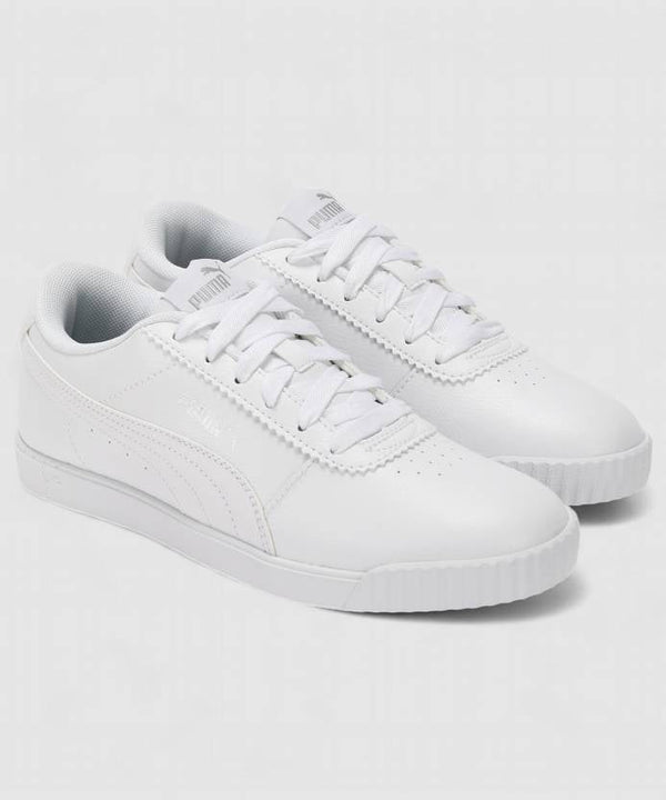 Side view of PUMA Women's Lifestyle Lace-Up Sneakers, showcasing the sleek design, breathable upper, cushioned insole, and iconic PUMA logo, designed for comfort and style in everyday wear.