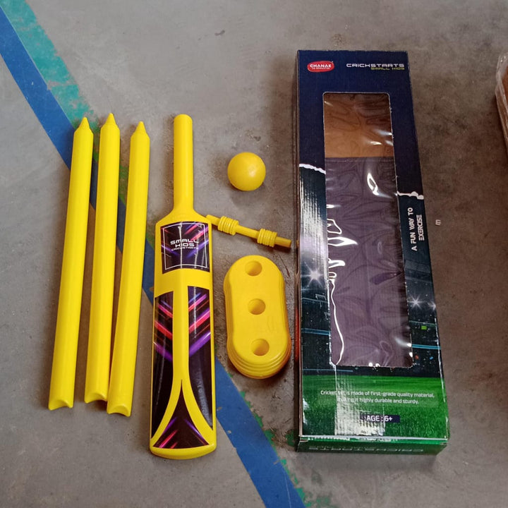 Small Cricket Kit For Boys  Girls Cricket Set With 1 Cricket Bat 1 Plastic Ball Bails 3 Stumps With Stand Base