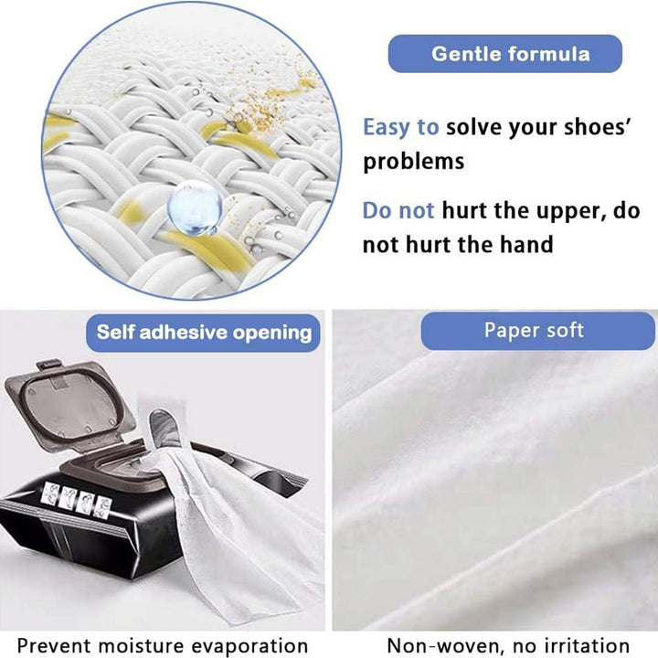 Shoe Cleaning Wet Wipes (80 Pack) - Travel Friendly! - Springkart 