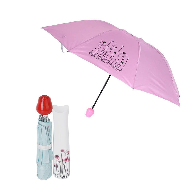 1644 Rose Umbrella Lightweight Waterproof Uv Protection Mini Folding Creative Rose Flower Case