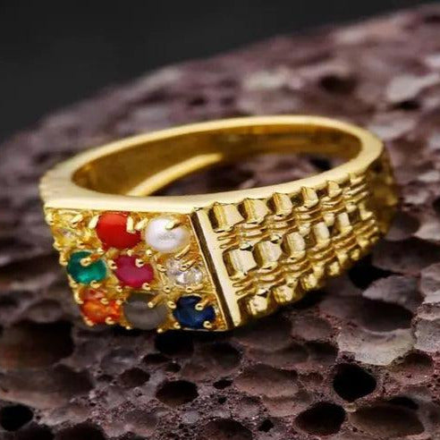 STYLISH MEN FINGER RINGS GOLD PLATED - Springkart 