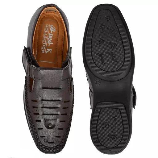 Stylish Men's Syntethic Leather Brown Sandals roman sandal party wear daily used comfortable sandals roman sandals for mans office wear sandals stylise roman casual sandal formals sandal mans sandal boy shoes good quality sandals - Springkart 