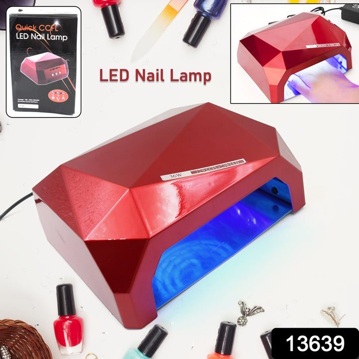 36w Led Nail Dryer Curing Nail Polish Uv Gel Diamond Shaped Nail Dryers (1 Pc)