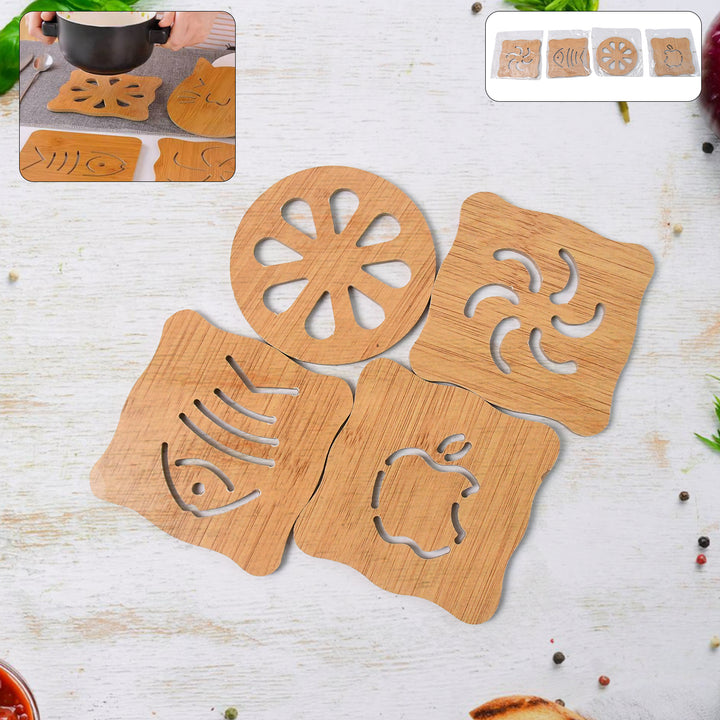 Wooden Table Coasters Tea Coasters (1 Pc  Mix Design)