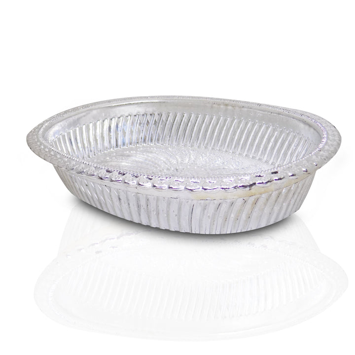 2090 Multipurpose Royal Design Oval Silver Gift Tray