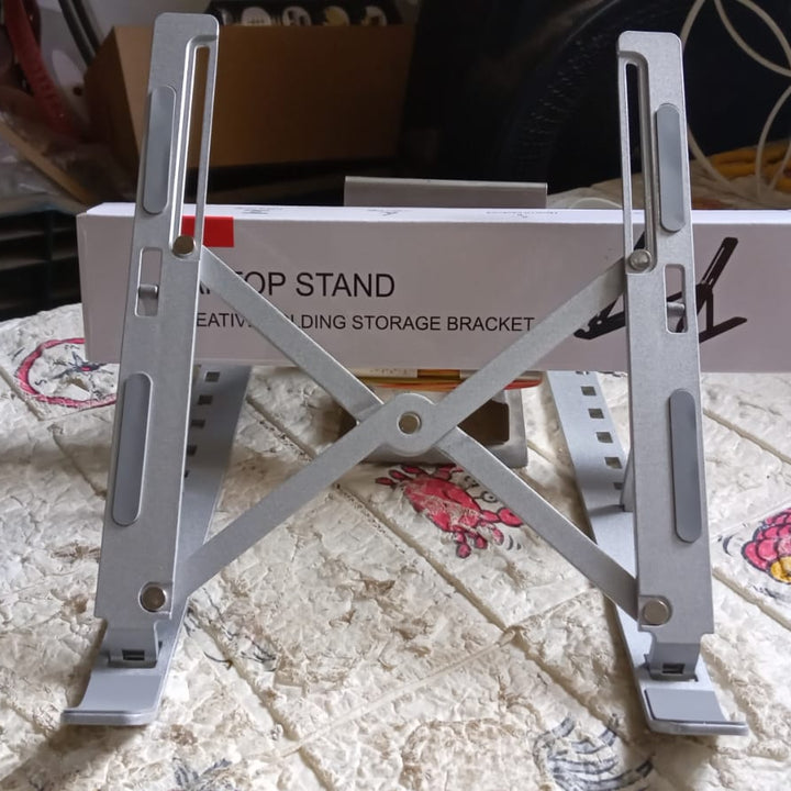 12874 Laptop Stand For Desk  Metal Portable Laptop Stand With 6 Adjustable Angles  Laptop Riser Phone And Tablet Stand  Compatible For All Laptop