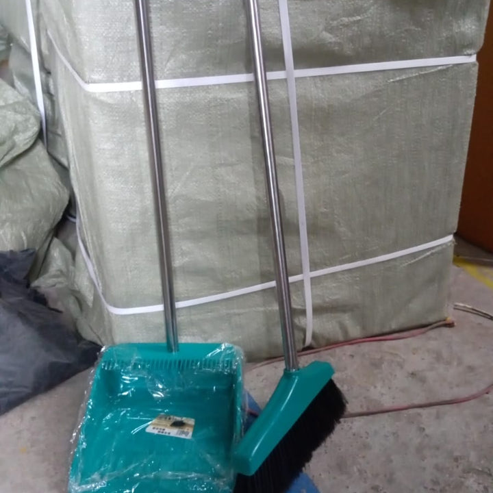 0627 Long Handle Dustpan And Brush 2 Piece Set For Sweeping Cleaning Home Office