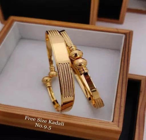 Twinkling Fusion Golden Stone Beads Adjustable Women Bangles - Springkart 
